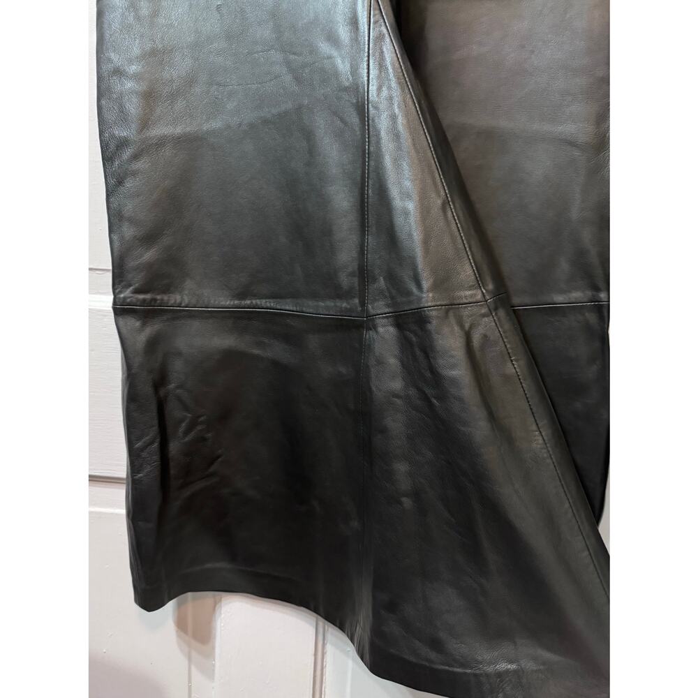 NEW Reformation Veda Black Lambskin Leather Front Slit Maxi Skirt Size 2 - Picture 13 of 16